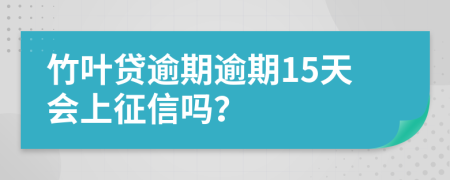 竹叶贷逾期逾期15天会上征信吗？