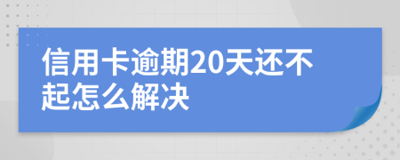 信用卡逾期20天还不起怎么解决