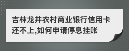 吉林龙井农村商业银行信用卡还不上,如何申请停息挂账