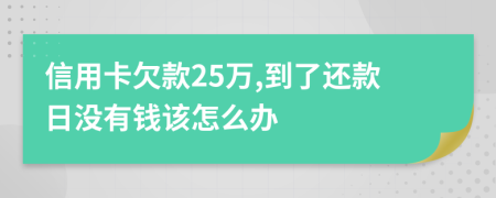 信用卡欠款25万,到了还款日没有钱该怎么办