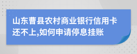 山东曹县农村商业银行信用卡还不上,如何申请停息挂账