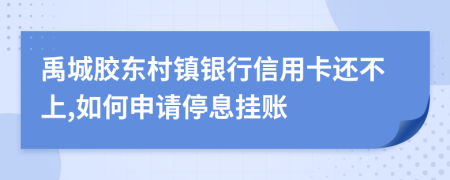 禹城胶东村镇银行信用卡还不上,如何申请停息挂账