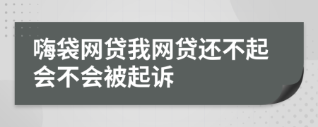 嗨袋网贷我网贷还不起会不会被起诉