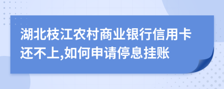 湖北枝江农村商业银行信用卡还不上,如何申请停息挂账