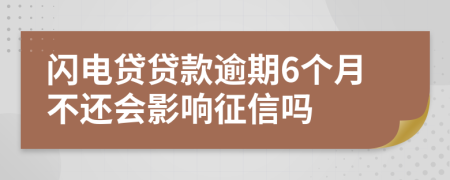 闪电贷贷款逾期6个月不还会影响征信吗