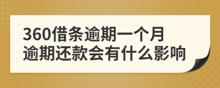 360借条逾期一个月逾期还款会有什么影响