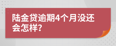 陆金贷逾期4个月没还会怎样？