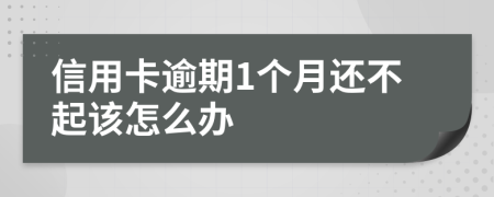 信用卡逾期1个月还不起该怎么办