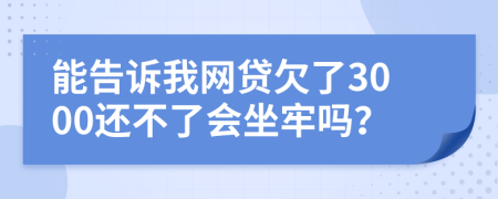 能告诉我网贷欠了3000还不了会坐牢吗？