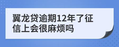 翼龙贷逾期12年了征信上会很麻烦吗