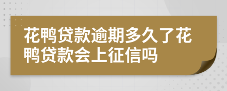 花鸭贷款逾期多久了花鸭贷款会上征信吗