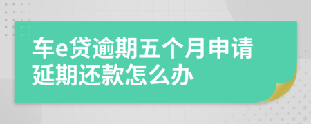 车e贷逾期五个月申请延期还款怎么办