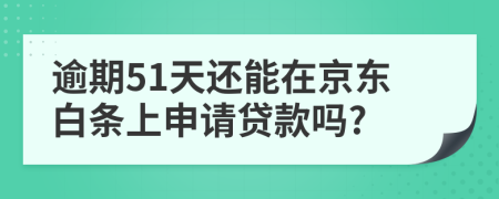 逾期51天还能在京东白条上申请贷款吗?