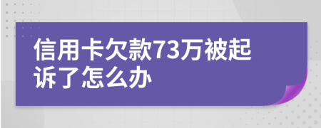 信用卡欠款73万被起诉了怎么办