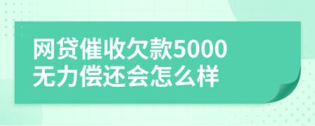 网贷催收欠款5000无力偿还会怎么样