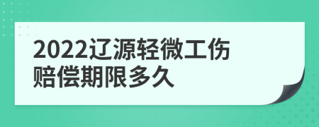 2022辽源轻微工伤赔偿期限多久