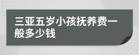 三亚五岁小孩抚养费一般多少钱