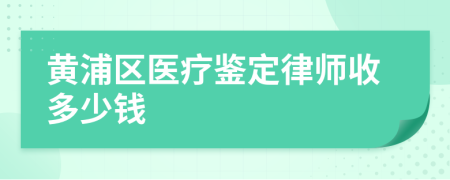 黄浦区医疗鉴定律师收多少钱