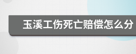 玉溪工伤死亡赔偿怎么分
