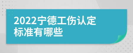 2022宁德工伤认定标准有哪些