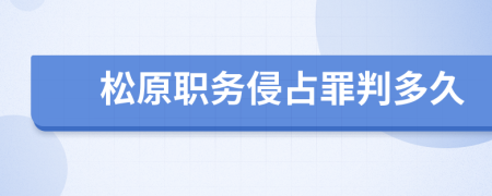 松原职务侵占罪判多久