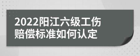 2022阳江六级工伤赔偿标准如何认定