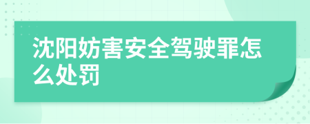 沈阳妨害安全驾驶罪怎么处罚