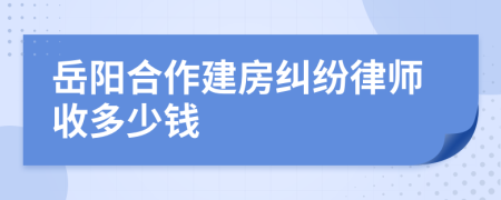 岳阳合作建房纠纷律师收多少钱