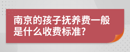 南京的孩子抚养费一般是什么收费标准?
