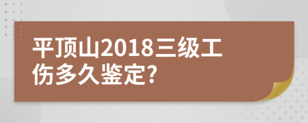 平顶山2018三级工伤多久鉴定?