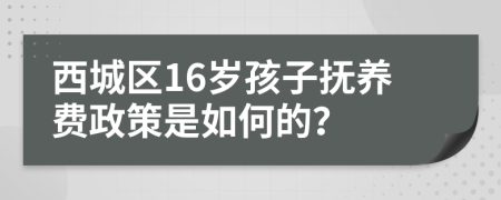 西城区16岁孩子抚养费政策是如何的？