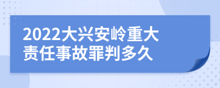 2022大兴安岭重大责任事故罪判多久