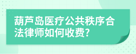 葫芦岛医疗公共秩序合法律师如何收费?