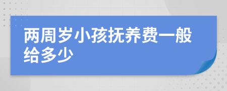 两周岁小孩抚养费一般给多少