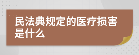 民法典规定的医疗损害是什么