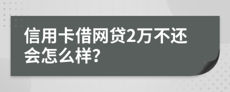 信用卡借网贷2万不还会怎么样？