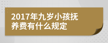 2017年九岁小孩抚养费有什么规定
