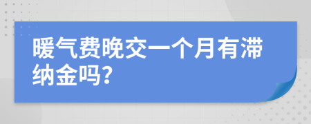 暖气费晚交一个月有滞纳金吗？