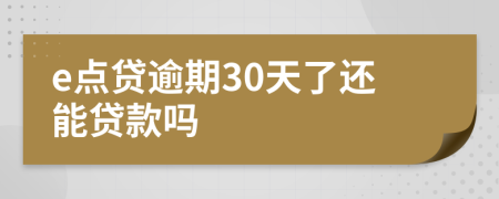 e点贷逾期30天了还能贷款吗