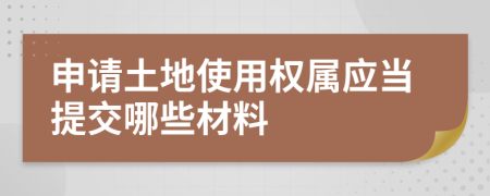 申请土地使用权属应当提交哪些材料