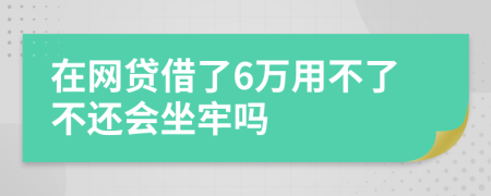 在网贷借了6万用不了不还会坐牢吗