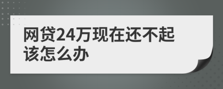 网贷24万现在还不起该怎么办