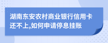 湖南东安农村商业银行信用卡还不上,如何申请停息挂账