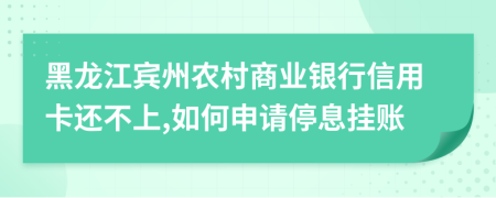 黑龙江宾州农村商业银行信用卡还不上,如何申请停息挂账