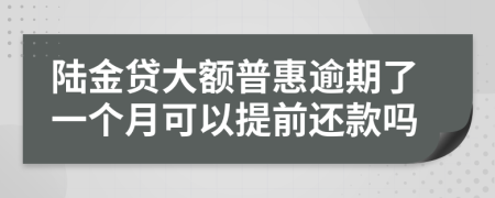 陆金贷大额普惠逾期了一个月可以提前还款吗