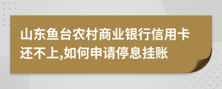 山东鱼台农村商业银行信用卡还不上,如何申请停息挂账