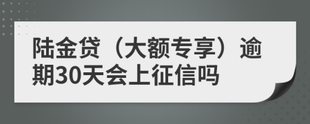 陆金贷（大额专享）逾期30天会上征信吗