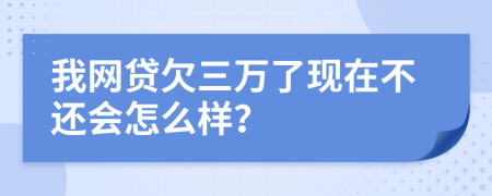 我网贷欠三万了现在不还会怎么样？