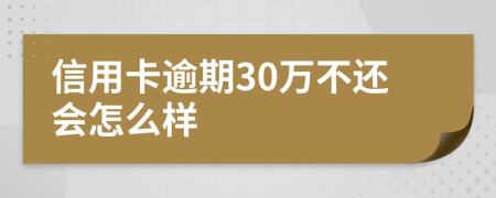 信用卡逾期30万不还会怎么样