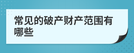 常见的破产财产范围有哪些